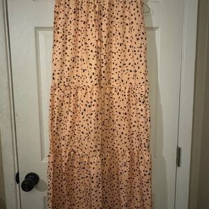 Peach and Black Polka Dot Women's Skirt